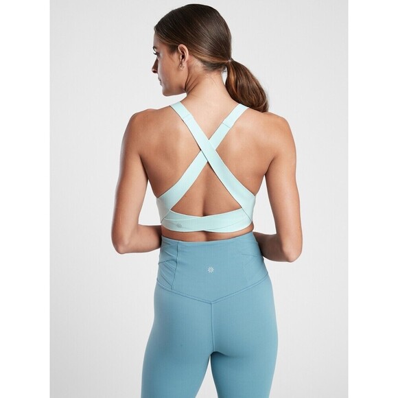 Athleta Sports Bra XS Pirouette A-C Criss Cross Strappy Seamless Light Support - Picture 1 of 12